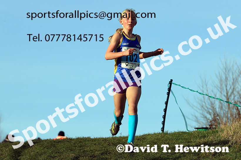 Girls under-13s 2024 NECAA Cross Country Champs., Temple Park, South Shields. Photo: David T. Hewitson/Sports for All Pics